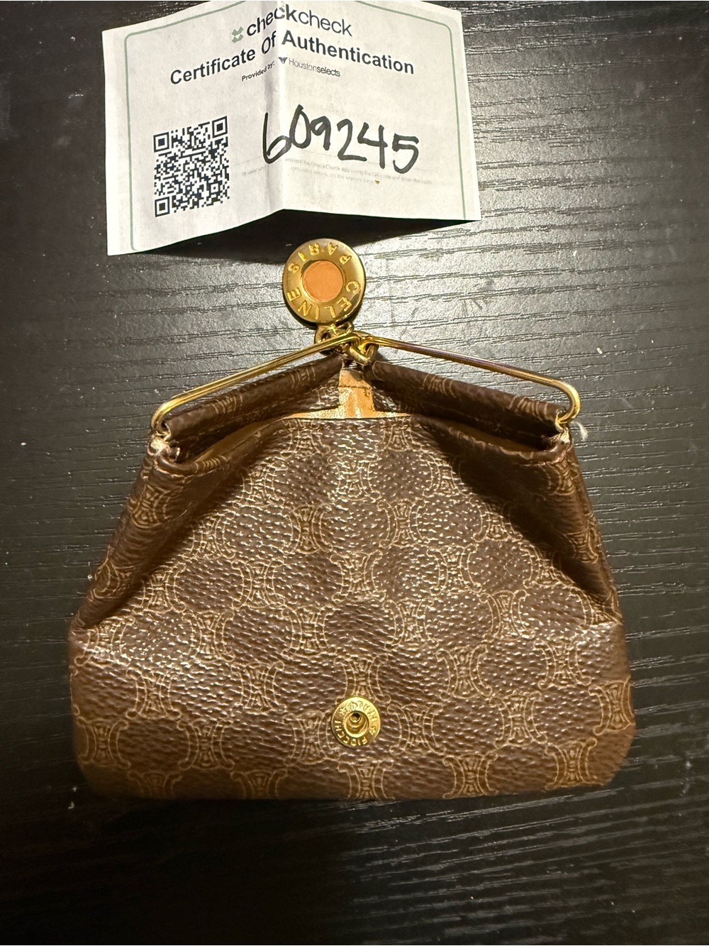 Vintage Celine Paris Macadam Monogram Coin Pouch with COA - Picture 2 of 12